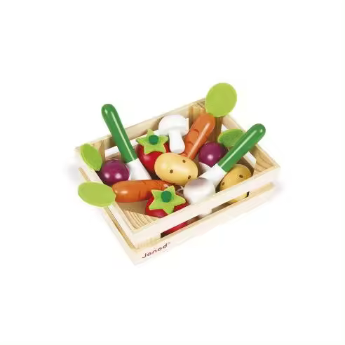 Janod SET 12 VEGETALES JU05611 - Juego de Verduras de Juguete Resistente y Fácil de Limpiar - 1