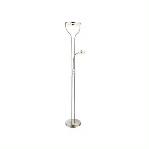 CRISTAL RECORD Lámpara de Pie Garona 20W+5W Níquel - Iluminación Led Interior - 1