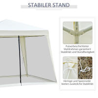 Carpa de fiesta con mosquitera de metal crema y poliéster - details 1