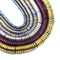 Todas Las Colores Hematita Redonda Plana Contador De Piedra Natural Para Fabricación De Joyas DIY Accesorios 3/4/6/8mm - details 1