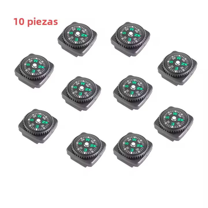 10pcs Mini Compas En Pulsera Portátil Desmontable Para Camping Y Senderismo Herramienta De Navegación De Sobrevivencia Emergencia Resistente Al Agua Y Choques - 1