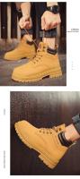 Botas De Moda Británica Para Hombre Casual Primavera Otoño Nueva Alta Suela Suave Antideslizante Outdoor Juvenil Amarillas - details 8