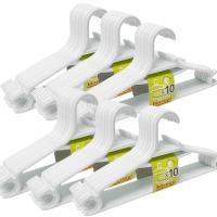 LILI HOME Pack de Perchas Económicas Blancas para Adultos 39  x 18 cm. Cada percha está fabricada con plástico resistente y cuenta con un diseño antideslizante, ideal para asegurar que la ropa se mantenga en su lugar sin dejar marcas ni arrugas. - details 6