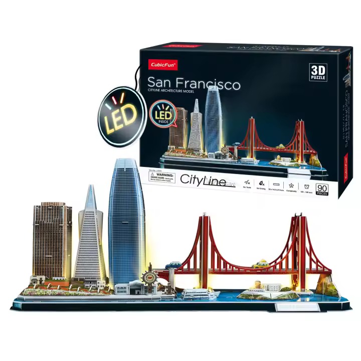 San Francisco Led | Puzzles 3d Para Niños Y Adultos | Maquetas Para Montar - 1