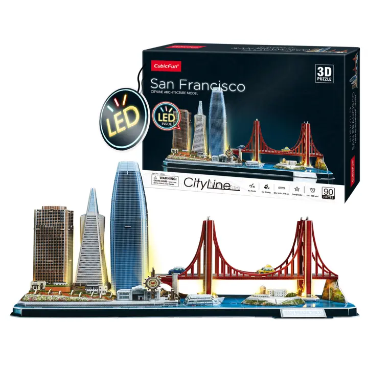 San Francisco Led | Puzzles 3d Para Niños Y Adultos | Maquetas Para Montar - 1