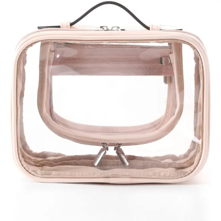 Bolsa de Aseo de PVC Transparente,Bolsa de Viaje, Transparente, Organizador de cosméticos, Bolsa de Maquillaje para artículos de Tocador, Líquidos, Cremas y Cosméticos - 1