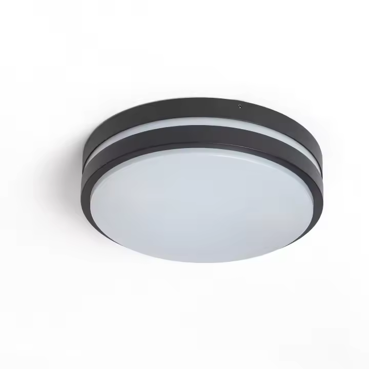 Ledkia Plafón Circular Exterior Aluminio Ø285 mm Kadam Negro - 1