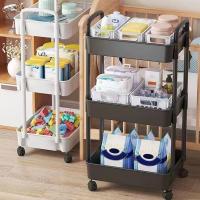 Carro De Almacenamiento Multicapa Para El Hogar Con Ruedas Para Cocina Dormitorio Y Baño Estante De Piso a Piso Organizador Móvil De Plástico - details 1
