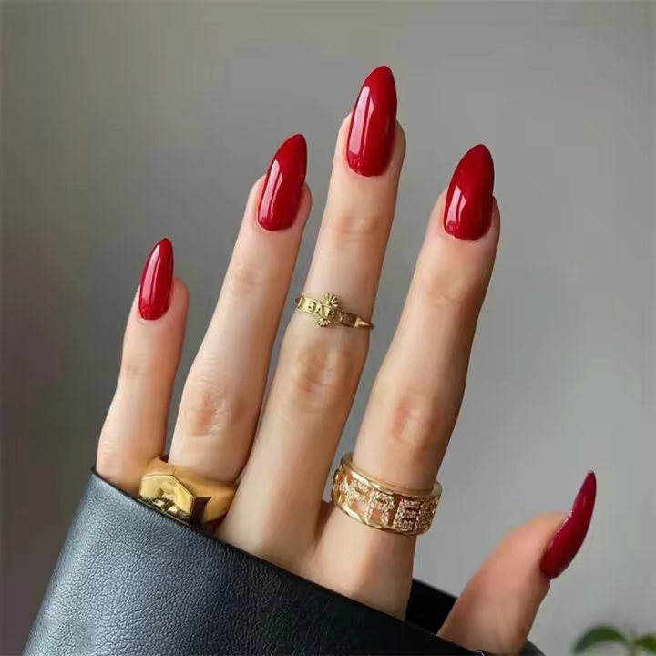 Juego De 24 Piezas De Uñas Postizas Removibles Patches De Color Sólido Simples Y Largas Para Baile De Salón De Belleza Uñas Falsas Cortas Arte De Uñas - 1