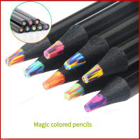 8pcs Lápices De Colores Arcoíris Grandes Para Niños Y Adultos Madera Multicolor Para Dibujar Diversidad De Colores 2B - details 0