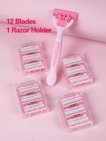 Cepillo De Afeitar Manual Para Hombres Y Mujeres Con 12 Hojas Intercambiables Acero Inoxidable De 6 Capas Cabeza De Afeitar - details 2