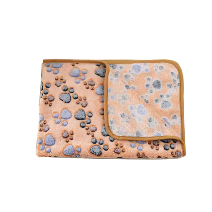 Alfombra De Cama Para Perros Pequeños Y Medianos Con Estampado De Patas De Peluche Coral Suave Para Gatos Accesorios Para Bulldog Schnauzer - 1