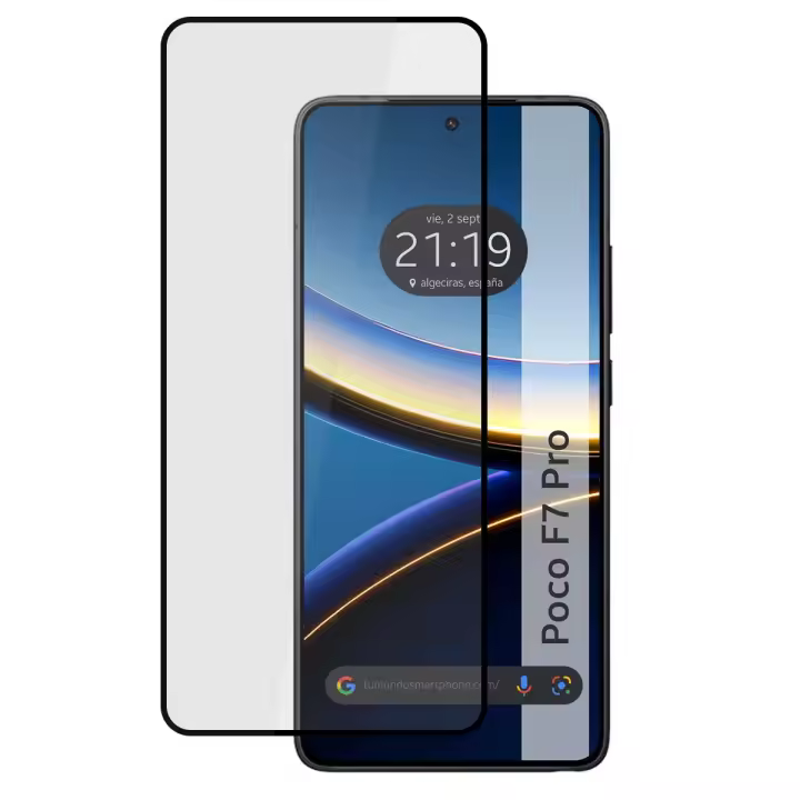 Protector Cristal Templado Completo 5D Full Glue Negro para Xiaomi Poco F7 Pro 5G Vidrio - 1