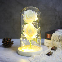 Lámpara De Rosas Rojas En Domos De Vidrio Base De Madera Belleza Y Bestia Regalo De San Valentín Y Navidad Decoración Para El Hogar - details 24