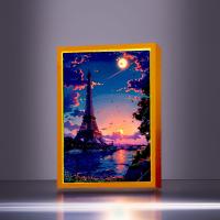 Lámpara De Noche LED En Forma De Luna De París Para Decoración Del Hogar Y Regalos De Navidad Marco De Fotos Con Iluminación De Dibujo De Ciudad Luz Para Mesa Lateral - details 15