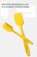 Set De 2 Cuchara De Silicona Para Cocina Y Hornear Utensilios Ecológicos Para Mezclar Pasteles Crema Amarillo/Marrón Scrapers - details 7