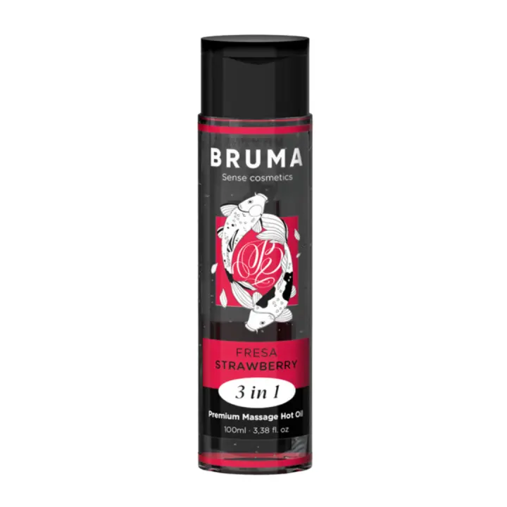 Aceite de Masaje BRUMA  Efecto Calor Sabor Fresa 100 ml. Aceite de Masaje y Lubricante. Vegano y Compatible con Preservativos - 1