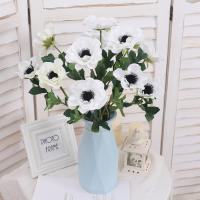 3 Cabezas De Anefoma Poppa Flores Artificiales De Seda Larga Rama Decoración Para Fiesta De Boda Navidad Hogar Wreath Mesa Jardín DIY - details 1