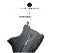 Botas De Lluvia Térmicas Para Hombre Con Peluche Antideslizantes Impermeables De Bajo Talle Para Cocina Lavado De Coche Pesca - details 4