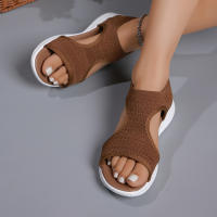 Sandalias De Verano Para Mujer 2024 Cómodas Y Casuales Con Plataforma Y Tacón Medio Talla Grande 43 Material Superior Mesh - details 18