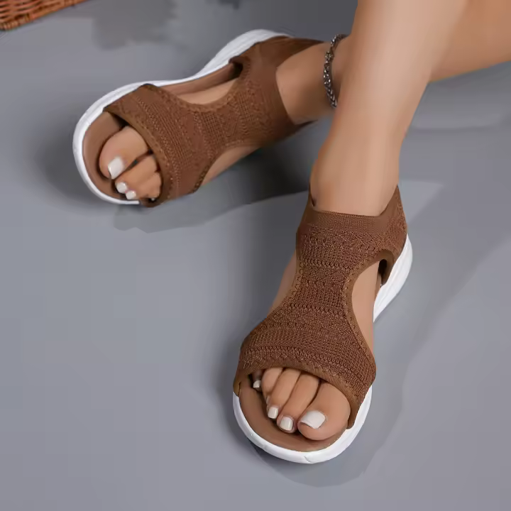 Sandalias De Verano Para Mujer 2024 Cómodas Y Casuales Con Plataforma Y Tacón Medio Talla Grande 43 Material Superior Mesh - 1