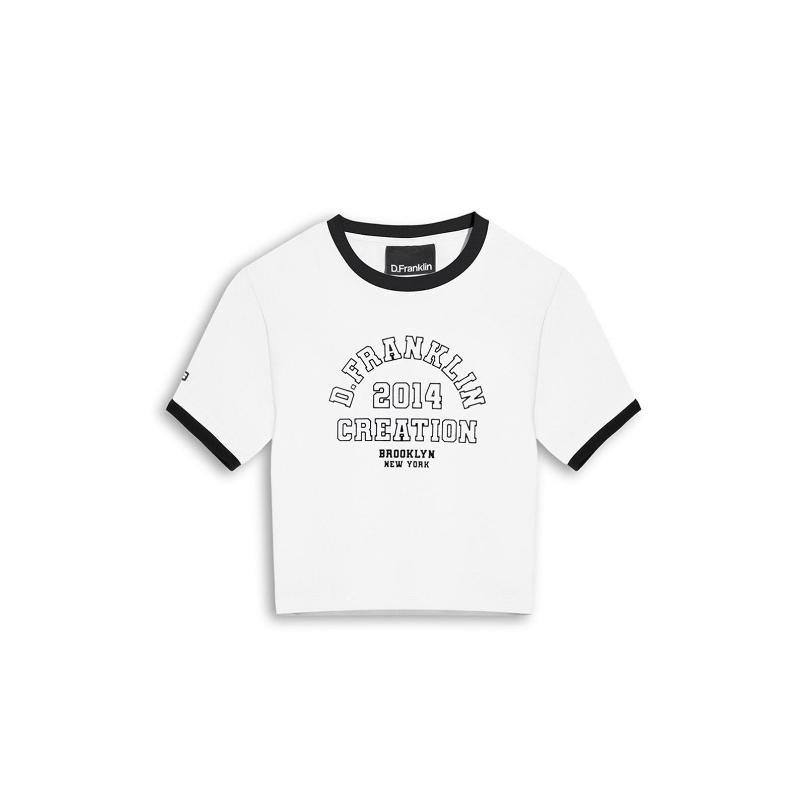 D.Franklin Camiseta Corta Mujer Ribbed Cropped  - Camiseta Unisex - Moda casual Unisex