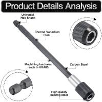 Soporte De Extensión Magnético Para Destornillador Eléctrico Con Cabeza De 6.35mm Y Mango Ajustable 1/4 Pulgada Hexagonal Quick Release Herramienta De Potencia - details 3