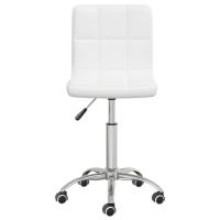 vidaXL Silla de comedor giratoria cuero sintético blanco - details 2