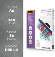 Fellowes Fundas para Plastificar A4 80 Micras Grosor 100 Unidades Transparentes Pack Bolsas para Plastificar Documentos - Acabado Brillante - 5306114 - details 4