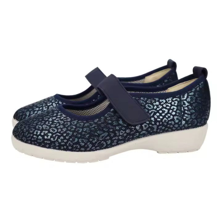 Manoletinas marca DOCTOR CUTILLAS para mujer en color marino. Zapatillas merceditas para mujer, color azul marino, manoletinas cutillas para señora, hechas en España - 1