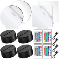 Juego De 4 Piezas De Esqueletos De Acrílico Claros Con Base De Lámpara Y Control Remoto Y Cable USB Para Artesanía De Navidad Luz Nocturna Para Habitación - details 0