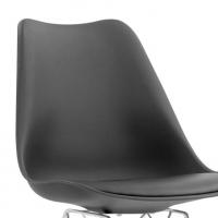 ORION91 Silla VEGA Estructura Cromada Asiento Acolchado Piel Sintética Color Negro 🖤 – 48 x 41 x 82 cm Comedor Oficina Salón Teletrabajo Cocina - SpazioLuzio - details 1
