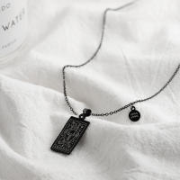 Collar Pendentivo De Acero Inoxidable Para Mujer Con Constelaciones Doble Cara En Color Negro Zodíaco Horóscopo Regalos - details 6