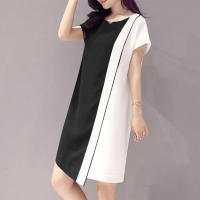 Vestido Mini De Color Bloque ZANZEA Para Mujer Estilo Casual Asimétrico Sólido Moda Verano Manga Corta Vintage Con Costuras Ropa De Sol - details 2