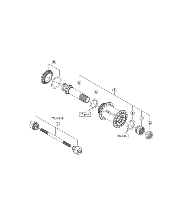 SHIMANO Eje Completo Buje HB-M678 - 1