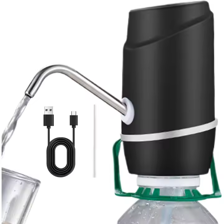 Dispensador de agua eléctrico, bomba portátil de 5 galones, fuente de carga USB, dispositivo de bombeo de un toque, ideal para exteriores, camping, cocina, 5.43 x 3.74 x 3.74 pulgadas, 1 pieza - 1