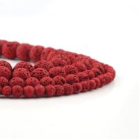 Piedra Volcánica Natural Lava Hematita Redonda Roja Para Creación De Joyería Pulsera DIY 4 6 8 10mm Contador Individual - details 2