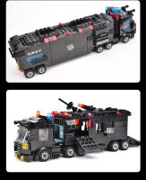HUIQIBAO SWAT Camión De La Estación Policial Bloques De Construcción Modelo Para Niños Juguetes Educativos Helicóptero Y Coche De Figuras De La Ciudad - details 12