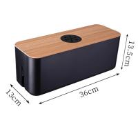 Caja De Almacenamiento De Cable De Madera Caso De Almacenamiento De Línea Eléctrica Organizador De Cargador Y Enchufe a Prueba De Polvo Para El Hogar - details 14