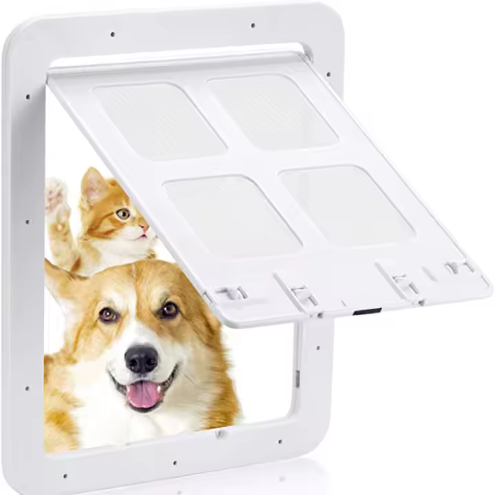 Puerta Para Mascotas Con Cerradura Segura Y Magnética Para Perros Y Gatos Instalación Fácil En Ventanas Y Puertas De Jardín Universal - 1