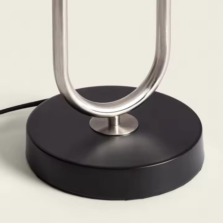 Ledkia Lámpara de Mesa Metal y Tela Duque Blanco - 1