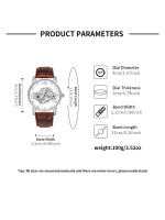 Reloj De Cuarzo TOMI Para Hombres Y Mujeres Reloj De Lujo Casual Con Diamantes Huecos Material De Correa PU Estilo Moda Y Casual - details 20