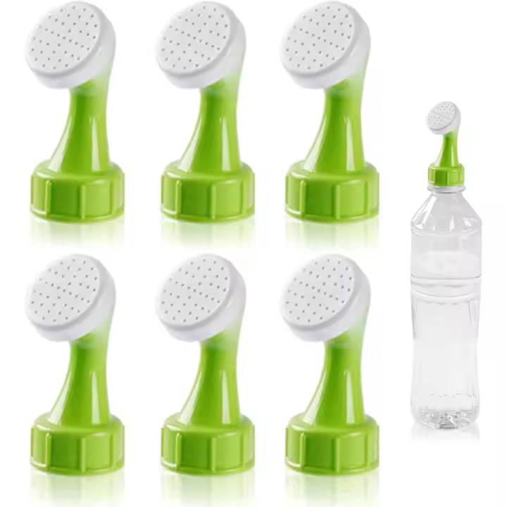 Paquete de 6, rociadores para la parte superior de la botella, pequeñas regaderas de plástico para plantas, aptas para botellas de agua, riego de plántulas de semillas de jardín - 1