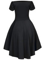 Vestido Maxi De Encaje Casual Para Mujer Con Hombros Descubiertos Y Manga Corta Para Fiesta Y Banquete Vestido De Mujer De Polyester Con Elástico Medio - details 1