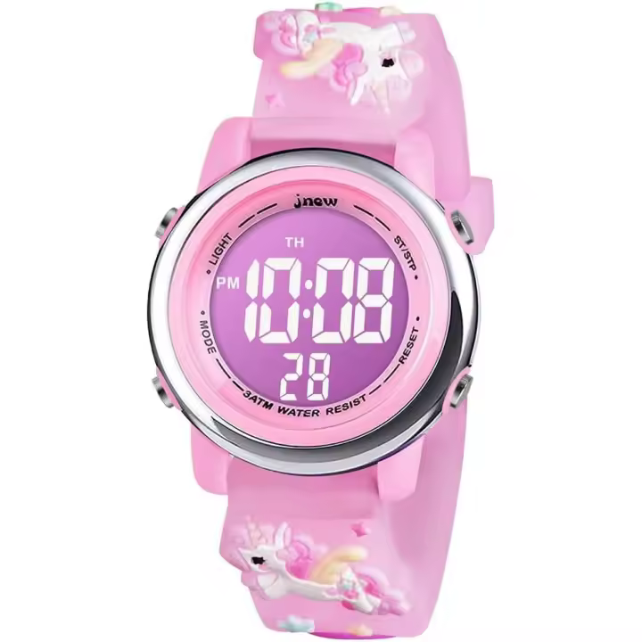 Reloj digital LED Relojes Eléctricos 7 Luces de color Unicornio Día de San Valentín GIFT para 3-10 años Niños - 1