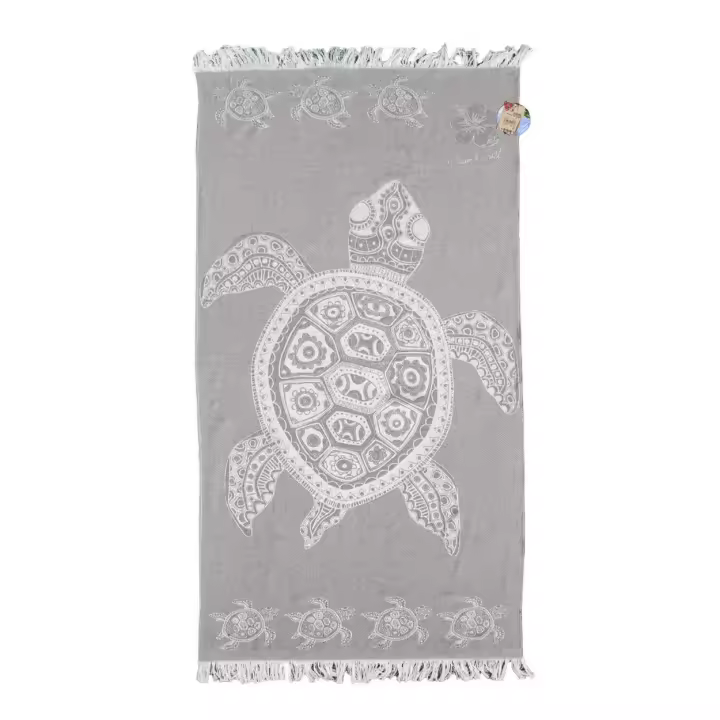 SUN & SURF Fouta de Playa Individual JACQUARD 100% Algodón 90x170 cm - Toalla Ligera y Versátil Tipo Pareo Ultra Suave Colores Suaves - 1