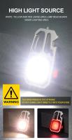 Linterna LED Mini Portátil De Llave De Seguridad Para Camping Exterior Recargable Con Lámpara De Martillo De Mano Y Destornillador - details 11