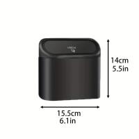 Bandeja De Basura Para Coche Con Tapa Incluida 60/300 Bolsas De Basura Mini Accesorios Para Coche Resistente Al Desbordamiento Material ABS Forma Cuadrada - details 1