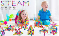 Juego De Bloques Constructores Magnéticos Para Niños Y Niñas Juguetes Educativos Montessori Con Varillas De Hierro Para El Desarrollo De La Creatividad Y La Inteligencia - details 0