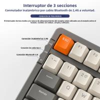 Teclado Mecánico Inalámbrico K8 Para Gaming Con Retroiluminación Hot Swappable Bluetooth 2.4G Y Cable Lineal Rojo Para PS4 PC Win Mac - details 11